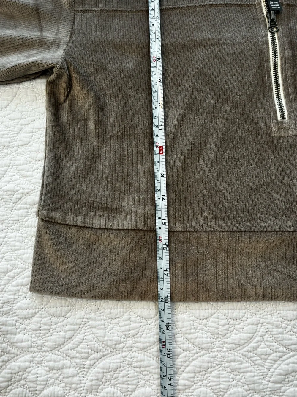 Vuori Haven Half Zip Ribbed Velour Cropped Hoodie Taupe Brown Medium Lounge - Picture 6 of 6